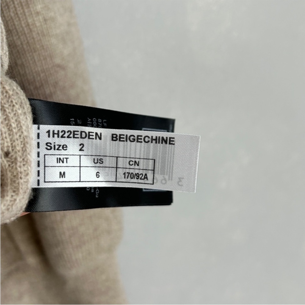 Ba&Sh Size M Eden Jumper Sweater 100% Wool Beige Turtleneck Ribbed - Picture 13 of 13